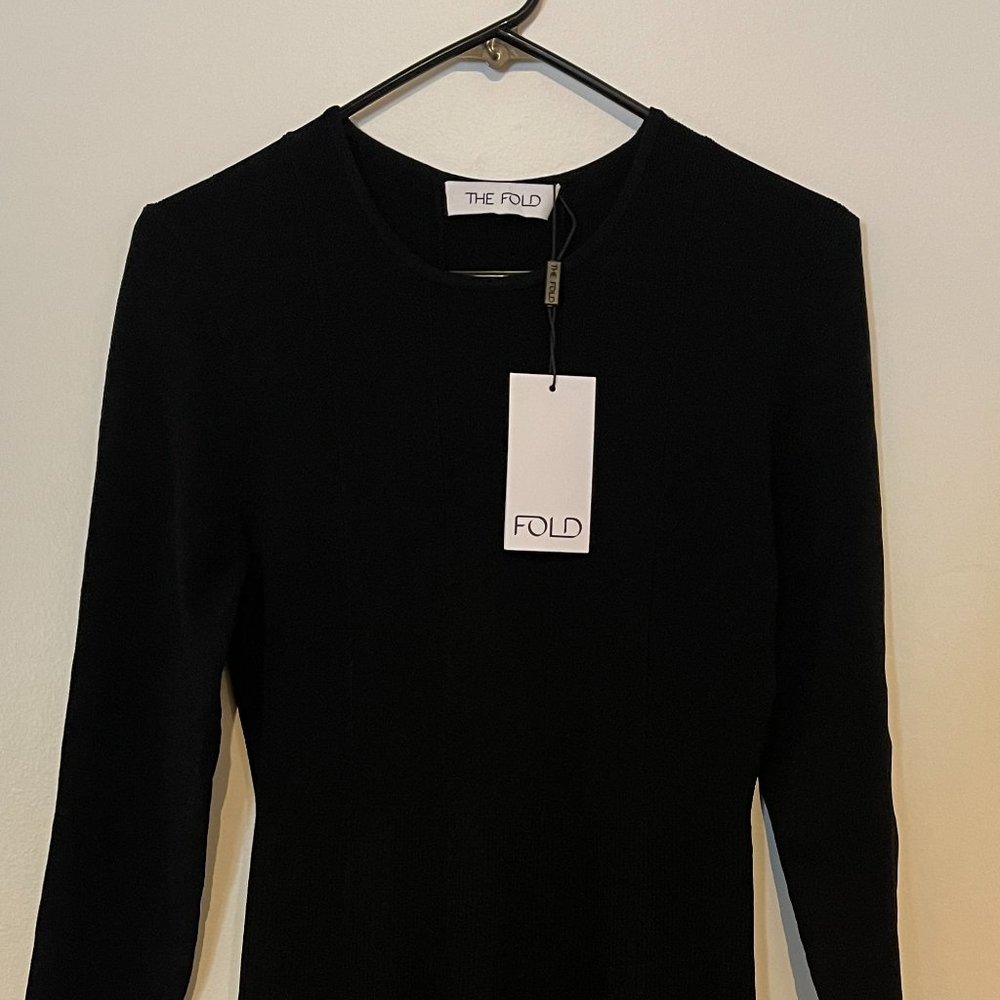 Everson Rib-Knit Dress Black